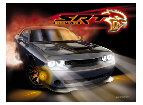 Black w/Blk Hood Hellcat SRT
