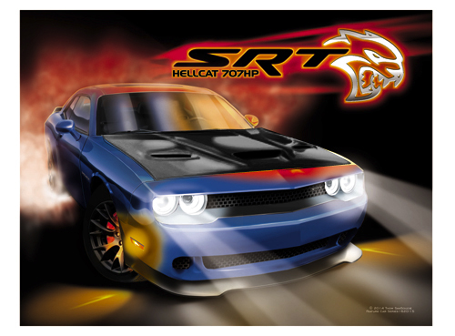 Jazz Blue w/Blk Hood Hellcat SRT
