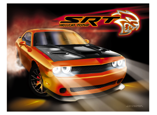 Orange w/Blk Hood Hellcat SRT