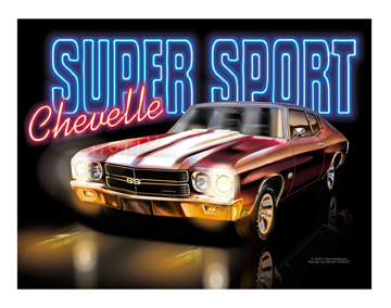 1970 Chevelle SS Black Cherry - White SS Stripe