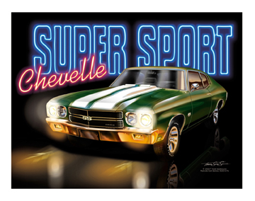 1970 Chevelle SS Fathom Green with White SS Stripe