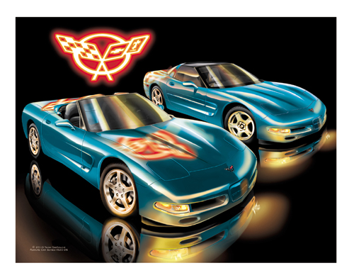 C5 -  Nassau Blue Corvette