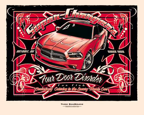 2011-2014 Red Charger RT Retro Print